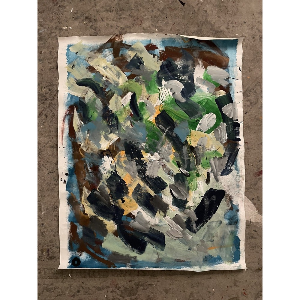 OMAN Original Painting Abstract Expressionist Contemporary Fine Art Paper 31x24